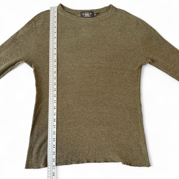 Ralph Lauren Double RL Olive Long Sleeve Tee - Picture 4 of 4